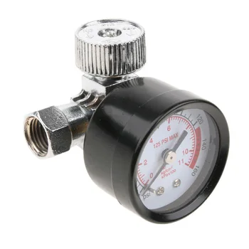 

Pressure Air Regulator PSI Meter Gauge Valve Threads Lightweight 1/4 inch