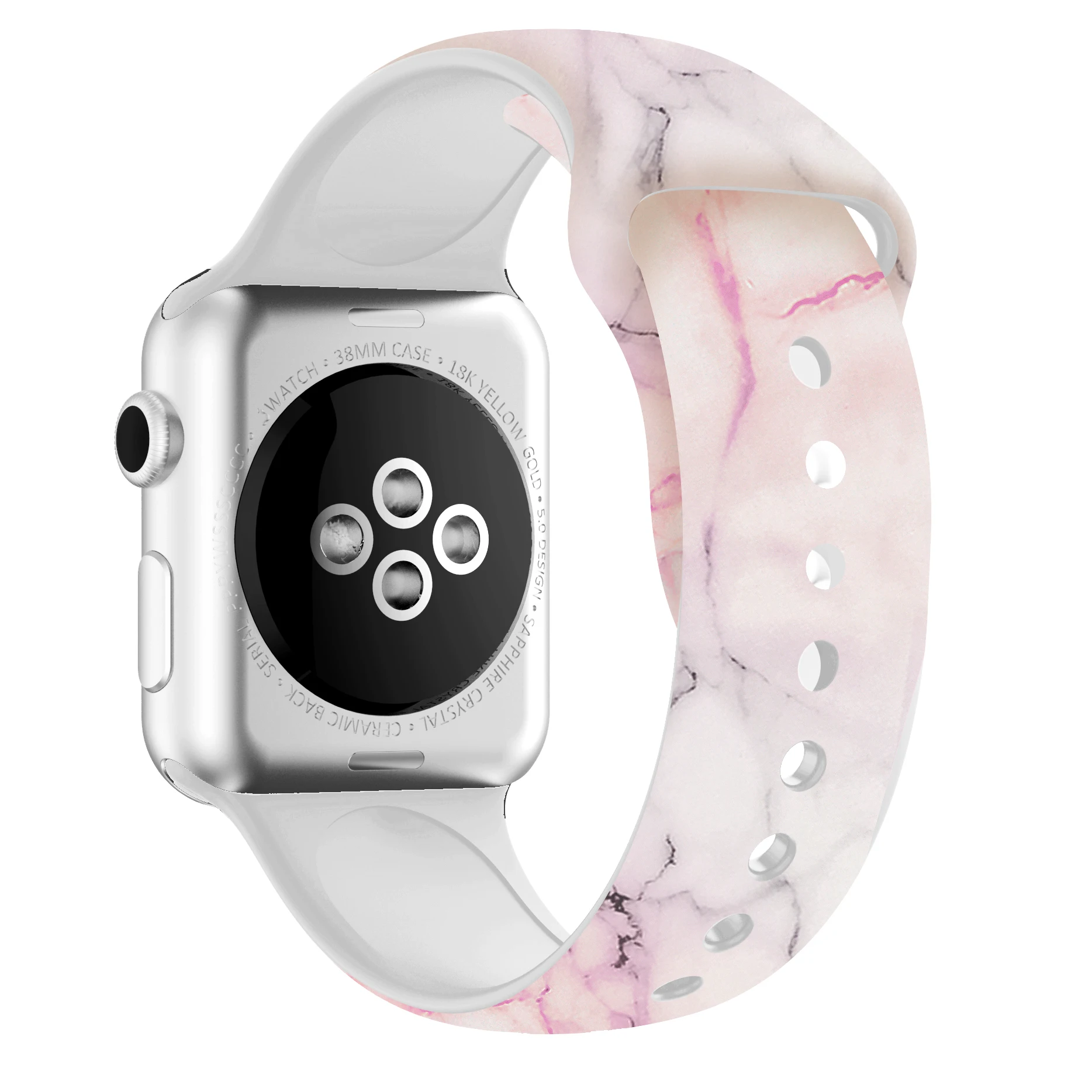 40mm 44mm Silicone Christmas Band For Apple watch 5 4 3 2 1 Bands Floral Printed Strap for iWatch Series 5 4 3 2 38mm 42mm Gifts