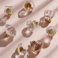 Poignées de porte anglaises En cristal, esthétique, petite poignée de porte classique transparente, mobilier de luxe pour Parquet ou douche OC50MB 