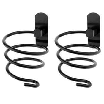 

Wall Mount Punched Hair Dryer Hanging Rack Bathroom Storage Spiral Organizer, Space Aluminum Hair Dryer Holder