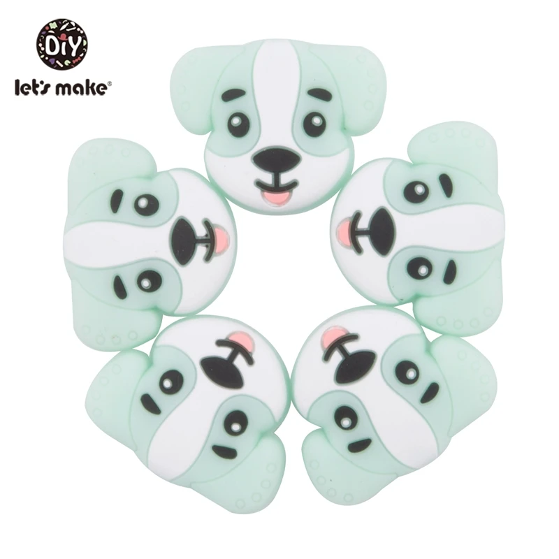 dog mint Let'S Make, 20 шт., детские силиконовые бусины для собак, грызунов, мини, сделай сам, соска, клипса, цепочка, ожерелье, подвеска, жевание, Прорезыватель зубов, Детская Игрушка прорезыватель - Цвет: dog mint