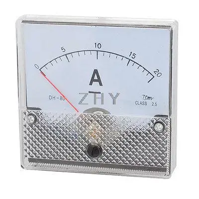 DH-80 DC 0-20A класс 2,5 Точность Панель Крепление Аналоговый амперметр