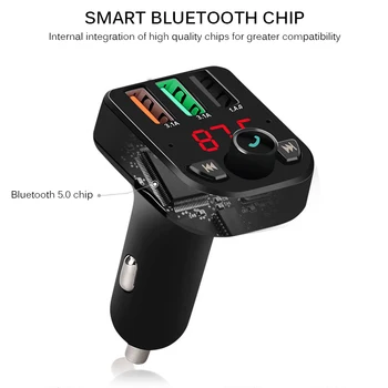 

TIOODRE 3 USB Car Charger Hands-free FM Transmitter Bluetooth Car Kit LCD MP3 Player Car Phone Charger Support U disk& TF card