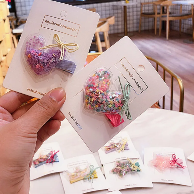 

New Crown Bubble Hairpins Headband Cute Bow Hair Clips Headwear Children Heart Star Side Clips Hair Band Gift Hair Accessories