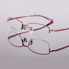 Новые Титановые ультра-легкие полуобода с большим лицом женские очки, очки в оправе близорукость дальнозоркость для чтения очки по рецепту