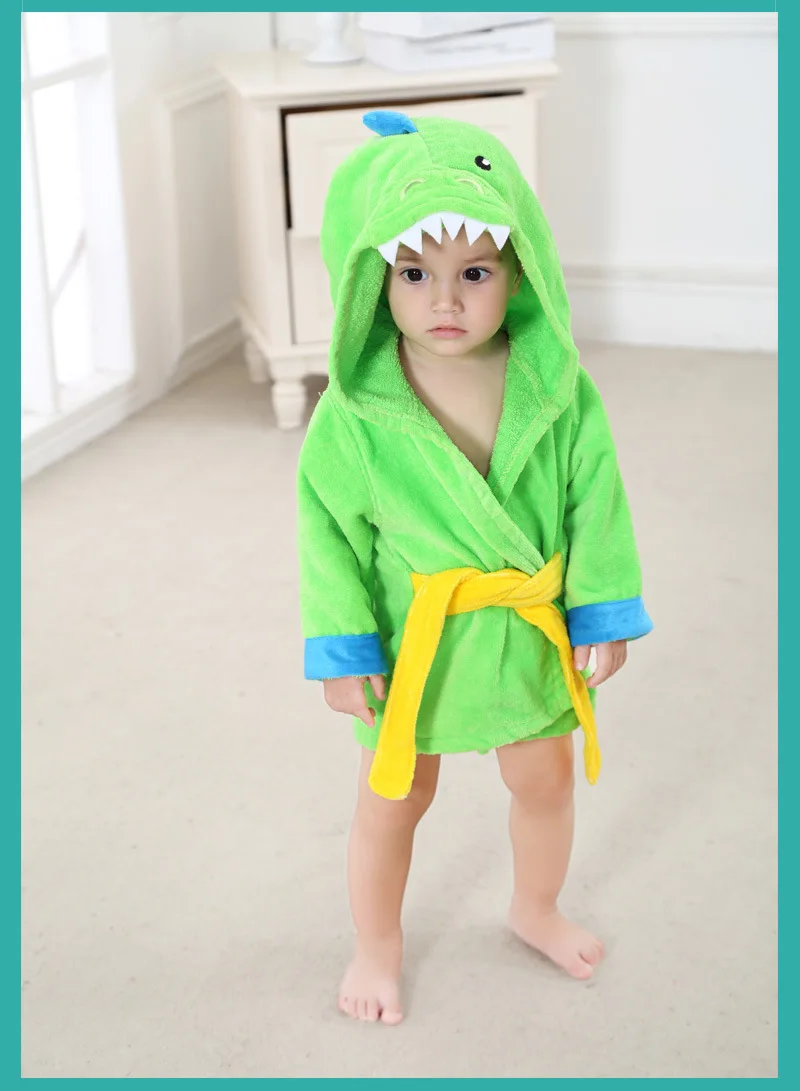 Michley банные халаты для детей 0-1 лет, хлопок, банное полотенце, милые пижамы с рисунком динозавра, пляжное полотенце с животными для малышей