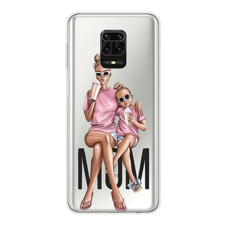 Family Mom Baby Dad Silicone Cover For Xiaomi Redmi Note 10 10S 9 9S Pro Max 9T 8T 8 7 6 5 Pro 5A 4X 4 Phone Case