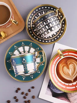 

European Luxury Ceramic Coffee Cup Esspresso Coffee Cup Ceramic European Bone China Coffee Handmade Porcelain Taza Home Bb50
