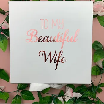 

Personalised Real Foil Bride Gift Box,Gift for the Bride,white Wedding Box,Bride proposal Gift Box,cutom To my Bride gift box
