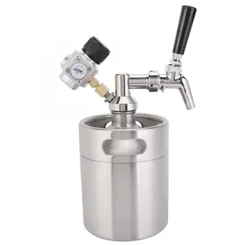 

Mini Stainless Steel Automatic Beer Keg Spear Growler Coffee Barrel Container Kegerator