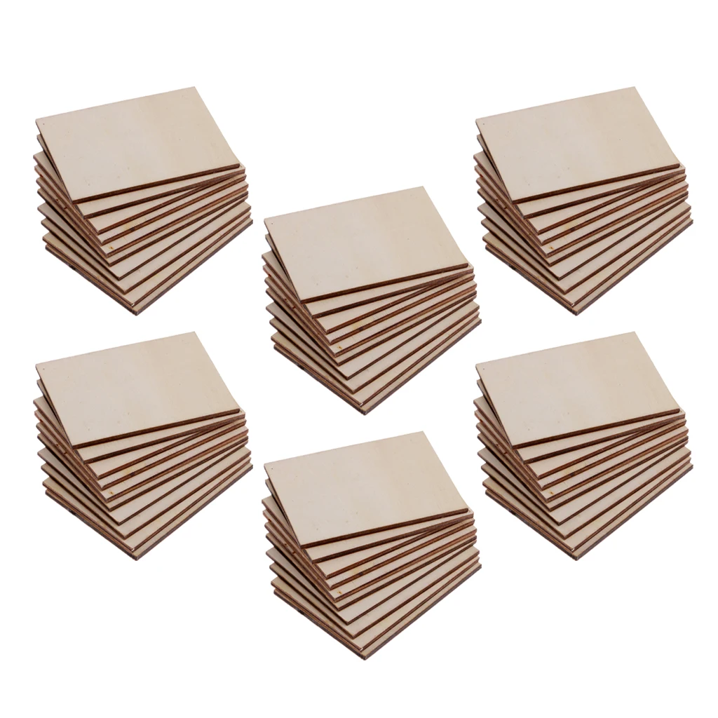 60x Blank Plywood Wood Business Card Wooden Name Card Unfinished Wood Plaque