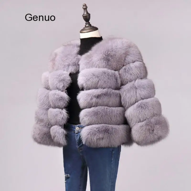 Wholesale Women's Imitation Fox Fur Coat Furry Luxury Faux Fur Coat New Winter Thick Warm Overcoat Fashion Outwear Drop Shipping