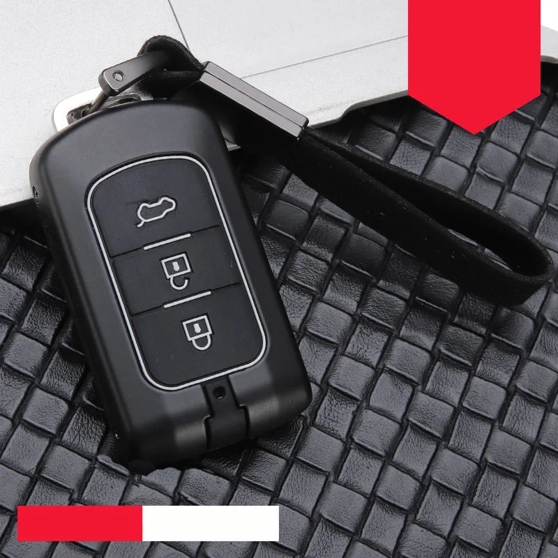 Цинковый сплав+ силикагель чехол для автомобильного смарт-ключа полное покрытие для Mitsubishi Outlander Lancer 10 Pajero Sport L200 ASX RVR аксессуары - Название цвета: B-black white