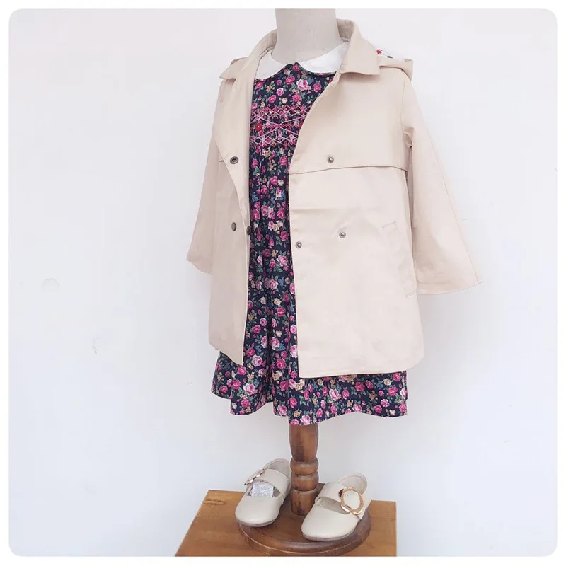 

2018 Autumn Outbound Seiko Smocking Girls Charlotte Celebrity Style Small White Collar Long Sleeve Floral Princess Dress