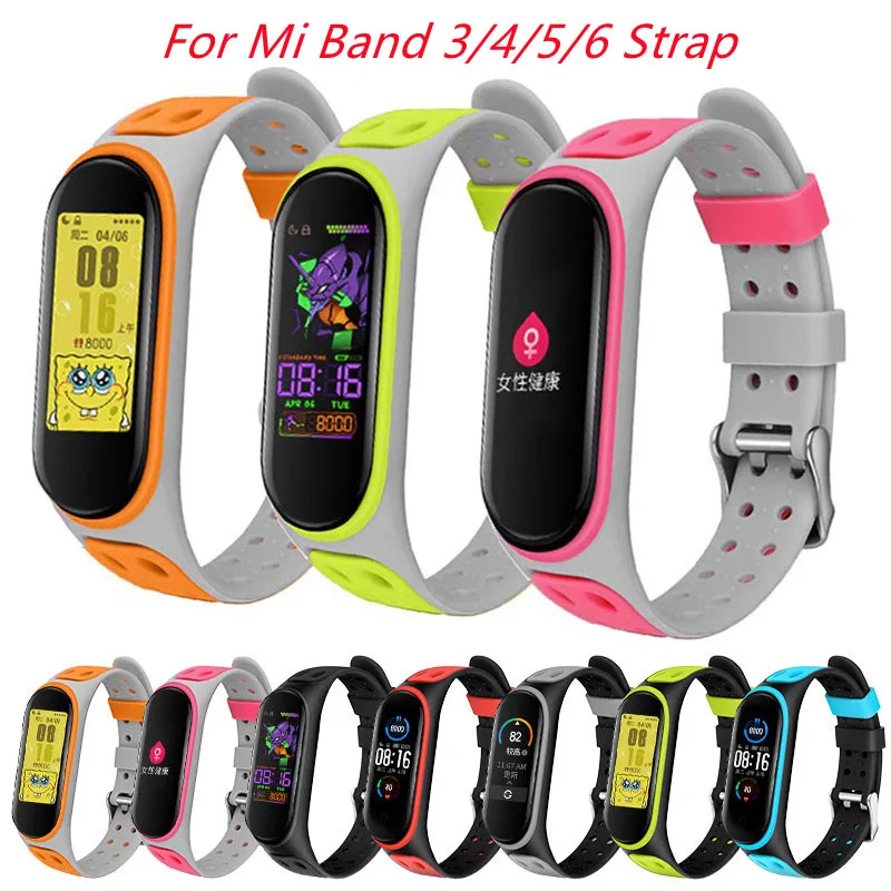Браслет для Xiaomi Mi Band 3 4 5 спортивный ремешок часов силиконовый 6 браслет | Наручные