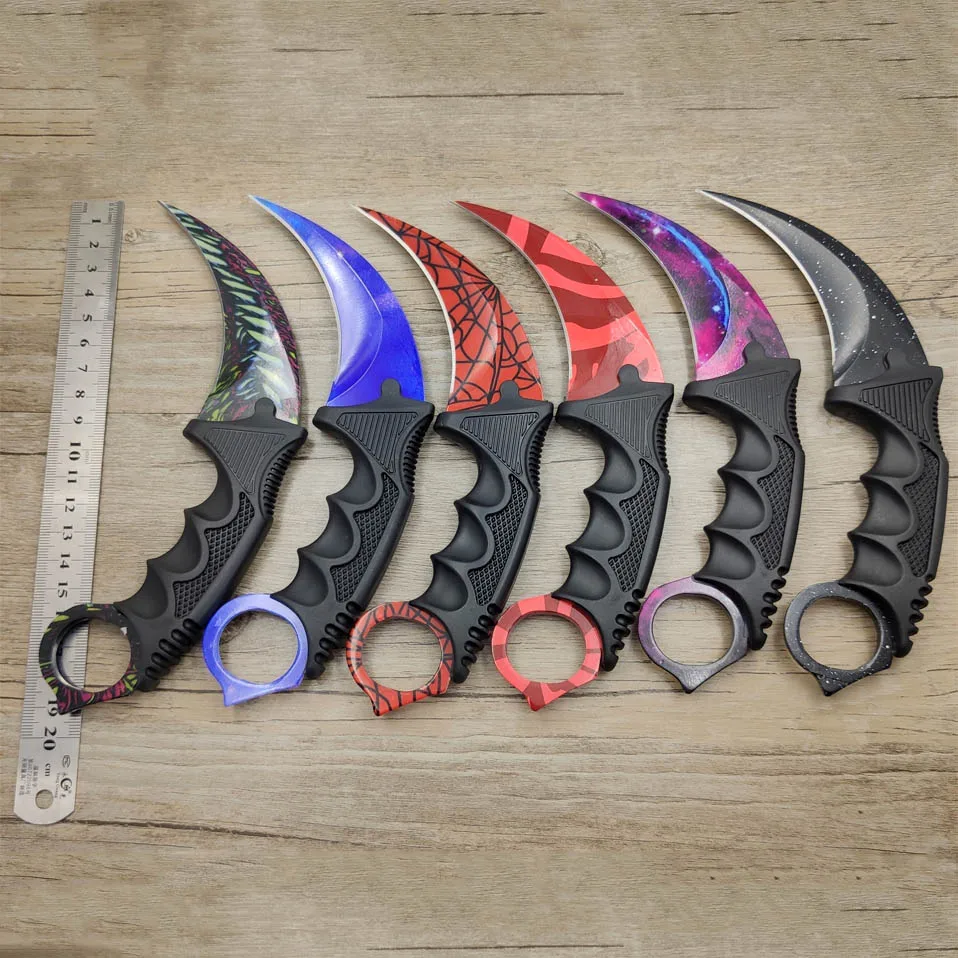 

Karambit Knife CS GO Counter Strike claw tactical survival TiNeck Knife Sheath Real game Knife rainbow camping fix blade knife