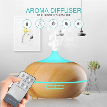 

500ml Air Humidifier Aroma Diffuser remote control 7 Colors Changing LED Lights cool oil mist maker Air Purifier for Home office
