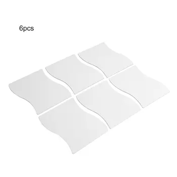

6 pcs Waves Shape Self-adhesive Tile 3D Mirror Stickers Decal Room Decorations Modern Mirror Tiles Decorative Mirrors