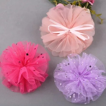 

8pcs Mesh Cloth craft Accessories Shiny Organza Disc Base Handcraft Hair Accessories DIY Decoration Accessories