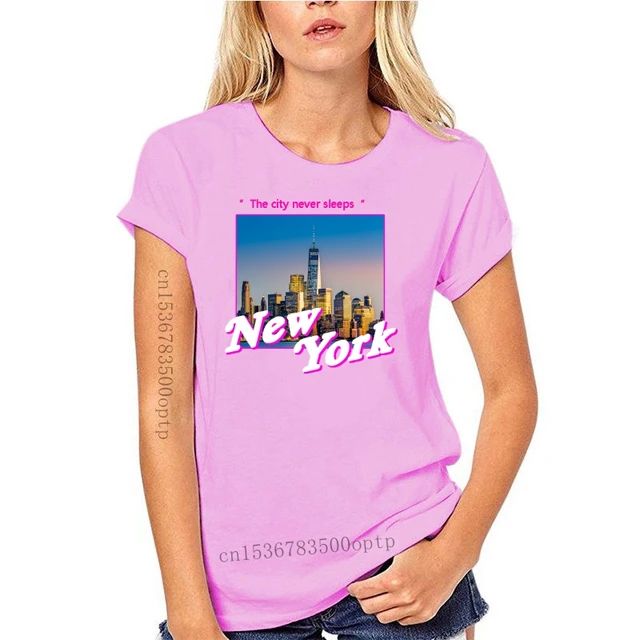 Ciudad de Nueva York Neon T-shirt años 90 Ny Miami Americana Souvenir Retro USA Top