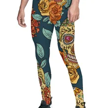 Череп Цветок голова Хэллоуин штаны с узором из роз для мужчин модные вечерние со скрытым карманом повседневное использование стрейч Fit износостойкость 3D печатных Breathabl