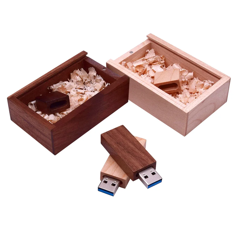 Высокоскоростная деревянная USB флешка флеш-накопитель 64 ГБ 32 ГБ 16 ГБ USB 3,0 с коробкой ручка-накопитель Пользовательский логотип Cle USB(более 10 шт. бесплатный логотип
