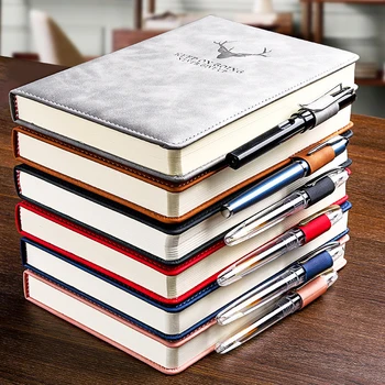 360 Pages Super Thick PU Leather A5 Notebook for Business Office Retro Vintage Paper Notepad Diary