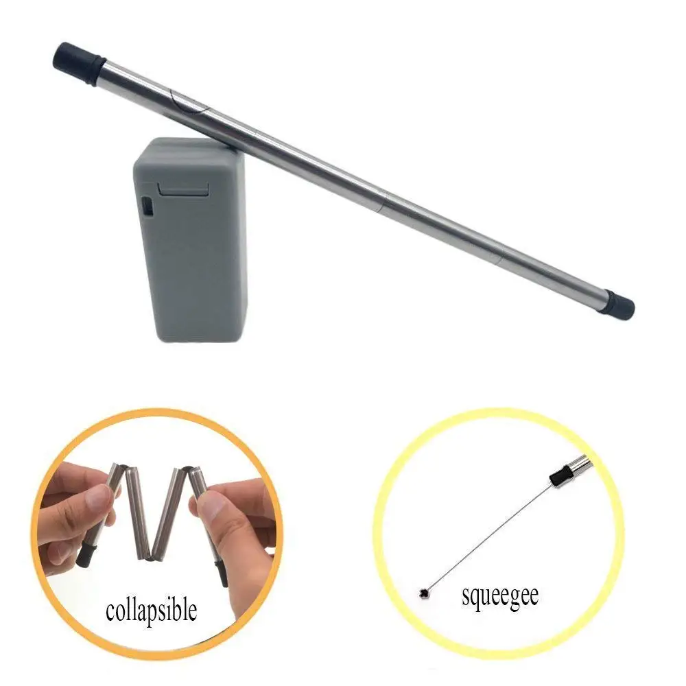 

Stainless Steel Folding Straw High Quality Foldable Reusable Drop Resistant Environmental Tableware Creative Stainless Straw 20