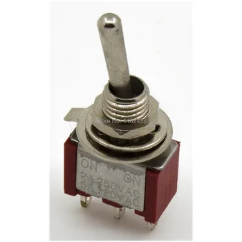 

10pcs/lot MTS-112 perforate diameter 6 mm reset 3 pin ON - (ON) SPDT 2 positions toggle switch