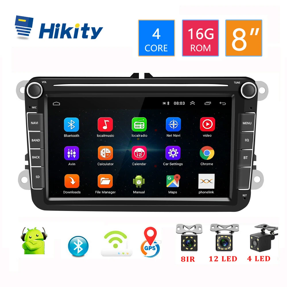 ^*Best Offers Hikity 8\ Android 8.1 Car Multimedia DVD Player 2 Din GPS Navigation Autoradio For Skoda VW Passat B6 Polo Golf 4 5 Touran Seat