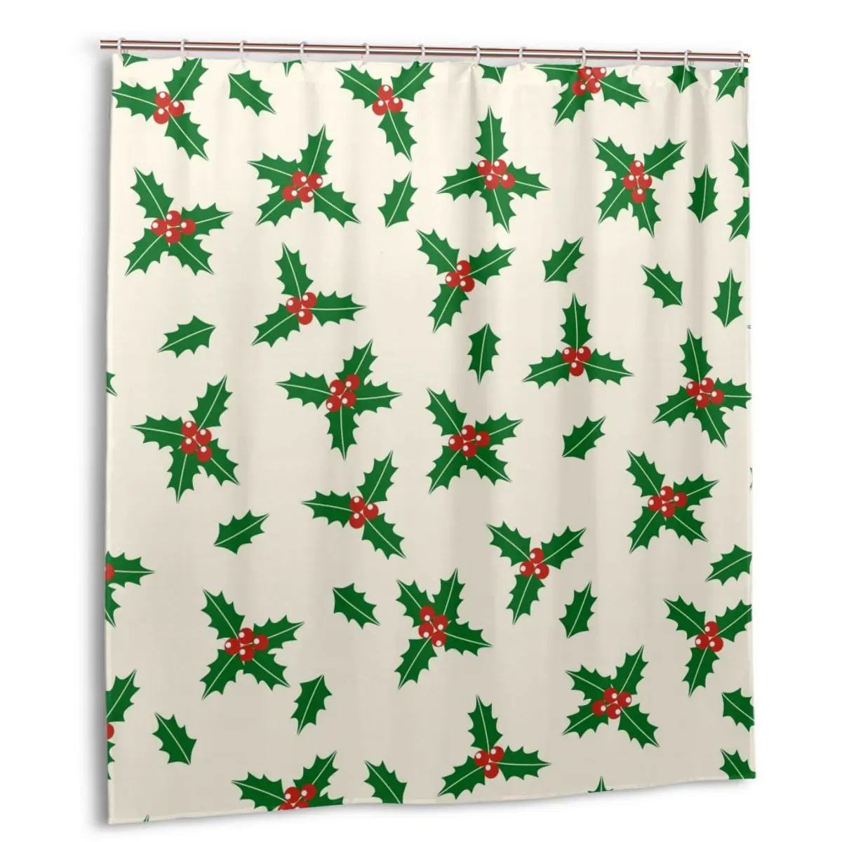 

CHARM HOME Christmas Pattern Plastic Shower Curtain 66x72 In Customized Bathroom Decorative Waterproof Polyester