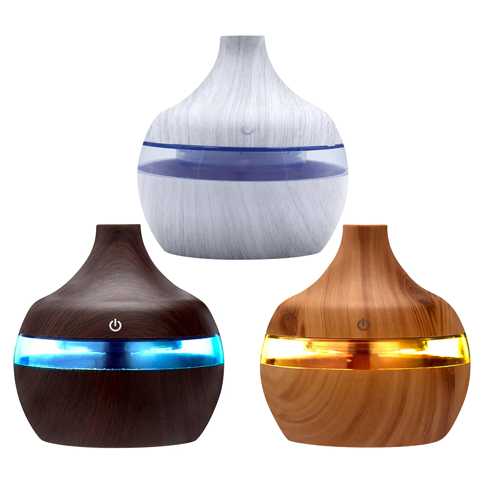 300MLEssentialAromaOilsDiffuser5VElectricHumidifierWoodGrain