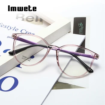 

Imwete Round Metal Glasses Frame Women Men Anti Blue Light Eyeglasses Clear Lens Optical Spectacles Frames Computer Eye Glasses