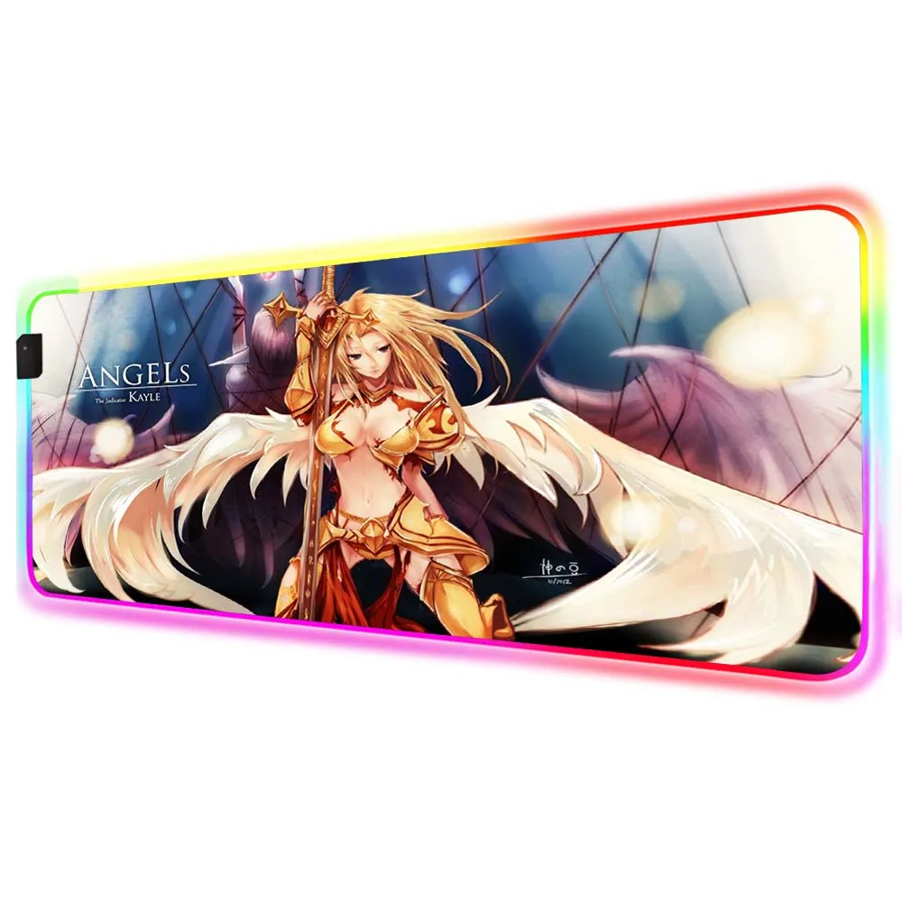 

Mairuige Anime Saint Seiya Gaming Computer Mouse Pad RGB Large Illuminated Mouse Pad Player PC Table Mat with Backlight 90X40CM