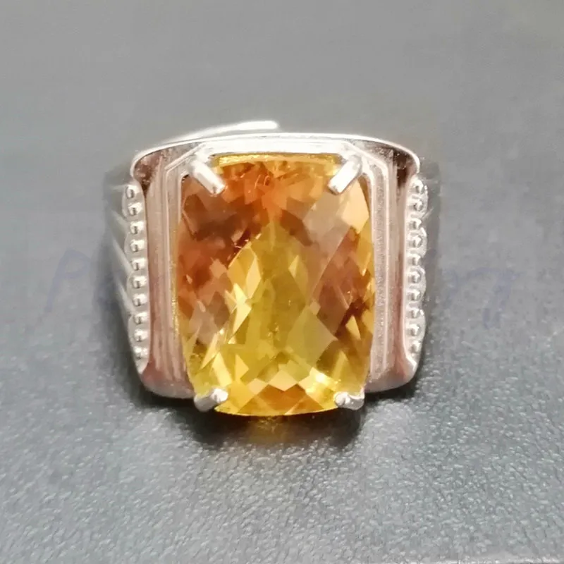 Мужское кольцо с натуральным цитрином,, 925 пробы silver12ct, большой драгоценный камень для мужчин или wo мужчин, хорошее ювелирное изделие# R982602