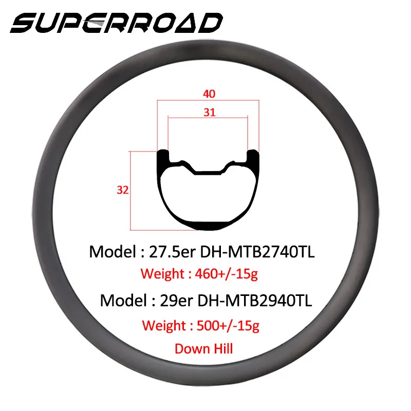 Promotions Price 40mm Wide 32mm Deep Carbon DH Mountain 27.5er Bike rims 28H | Спорт и развлечения