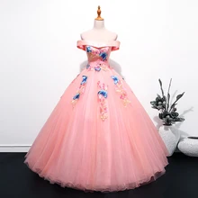 Бальные платья, новинка, вырез лодочкой, тюль, с 3D цветочной аппликацией, Vestidos De 15 Anos, 16 платьев, бальные платья, платья для выпускного вечера