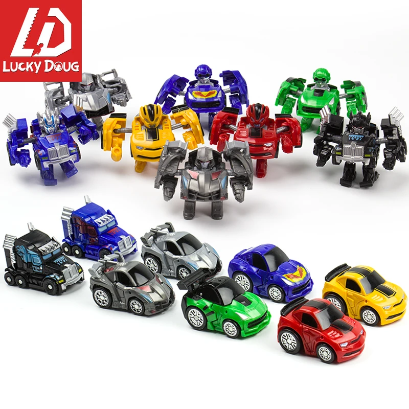 Мини роботы трансформеры игрушки машинки Симпатичные статуэтки Модель Блок для