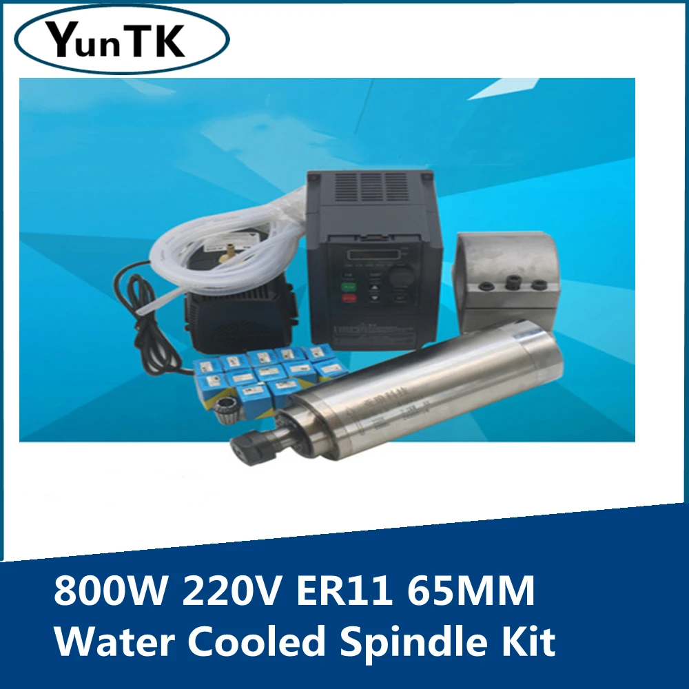 800W Water Cooled CNC Spindle Motor 1.5KW Inverter 80mm Clamp Pump 5M Pipe ER16 for Router 13pcs. | Обустройство дома