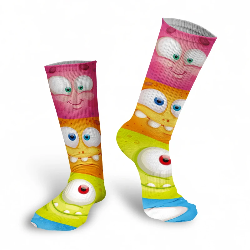 Sell Well Funny Expression Printed Women Socks Fashion Cute Cotton Long Socks Harajuku Christmas Warm Middle Tube Socks Female