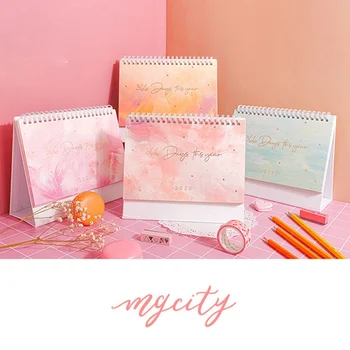 

Star Color Series 2020 Bronzing Desk Calendar Daily Schedule Planner Desktop Note Coil Calendar 2020.01-2020.12