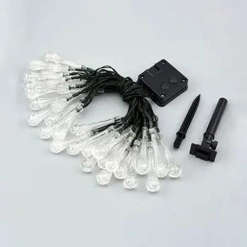 

6M 30 LED Waterproof Water Drop LED Solar String Lights New Year Festival Party Outdoor Lighting Blue/Colorful/White/Warm White