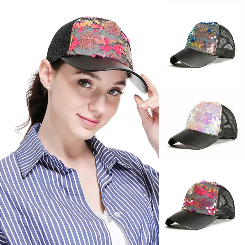 

Fashion Flash Baseball Cap Ladies Summer Hat Adjustable Hip Hop Mesh Cap