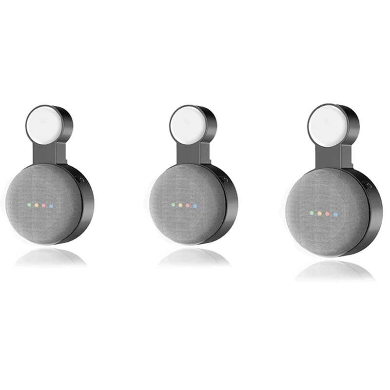 Rise-3 Pezzi Adatto Per Google Audio Per Google Nest Mini Staffa A Parete Presa Di Seconda Generazione Staffa Appendiabiti-Nero