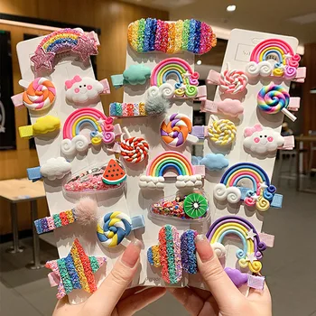 

5pcs Girl Cute Rainbow Star Flower Hair Clip Children Sweet Hair Clip Hair Clip Hair Accessories Fashion Hair Accessories Gift