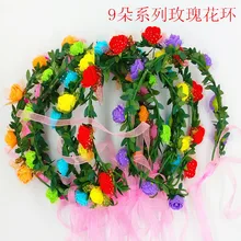 Детский головной убор в форме гирлянды для свадебной фотосессии, повязка на голову с цветком для волос, туристическая живописная зона,, гирлянда 9 цветов