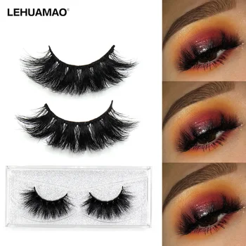 

LEHUAMAO 3D False Eyelashes Wholesale Thick Strip 3D Mink Lashes Custom Packaging Label Makeup Dramatic Long Mink Lashes