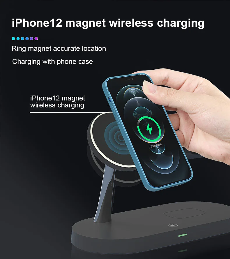 5 in 1 Magnetic Wireless Charger PD Fast Charger Holder for iPhone 12Pro Max 13 Magnetic Charge 3in1 for Apple Watch Airpods pro wallcharger