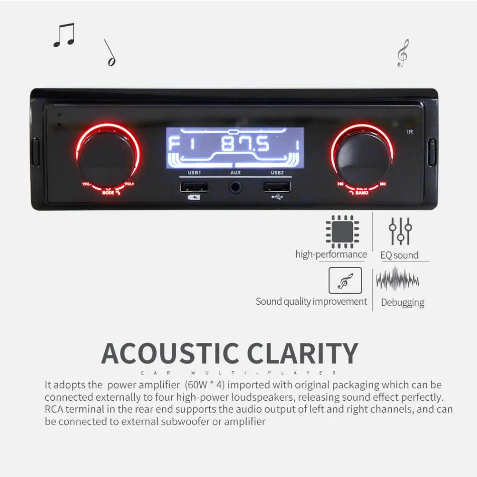 12 В Bluetooth ЖК-дисплей автомобиля Радио MP3 плеер автомобиля стерео аудио приемник Поддержка TF/FM/USB/SD с пультом дистанционного управления
