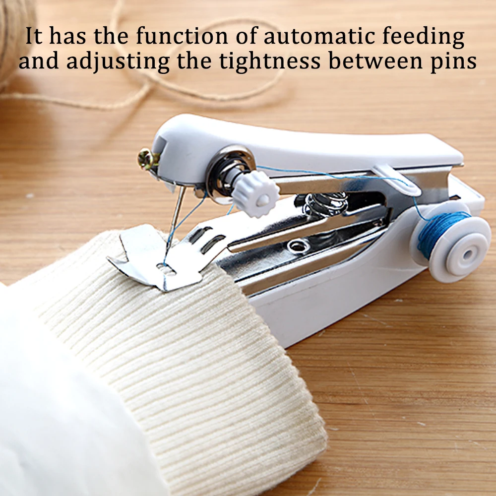 Portable Mini Hand Sewing Machine Household Cordless Electric Stitch Needlework Set for Quick Repairs DIY Clothes Stitchin